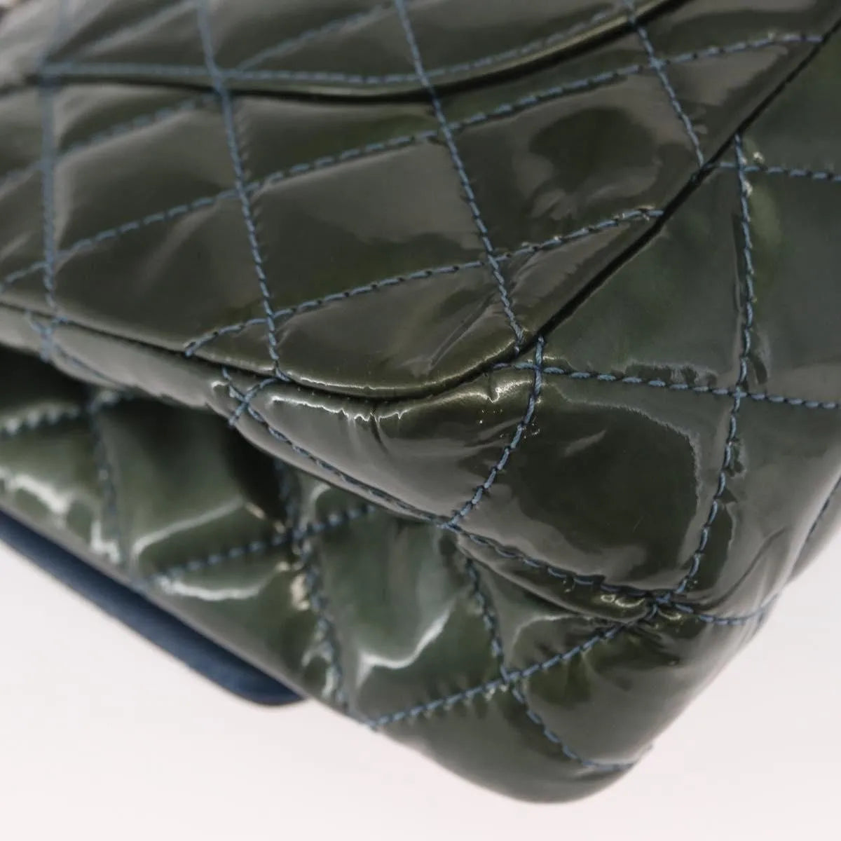 Chanel Reissue 2.55 Flap Quilted Patent, Green, Metal, Shoulder Bag