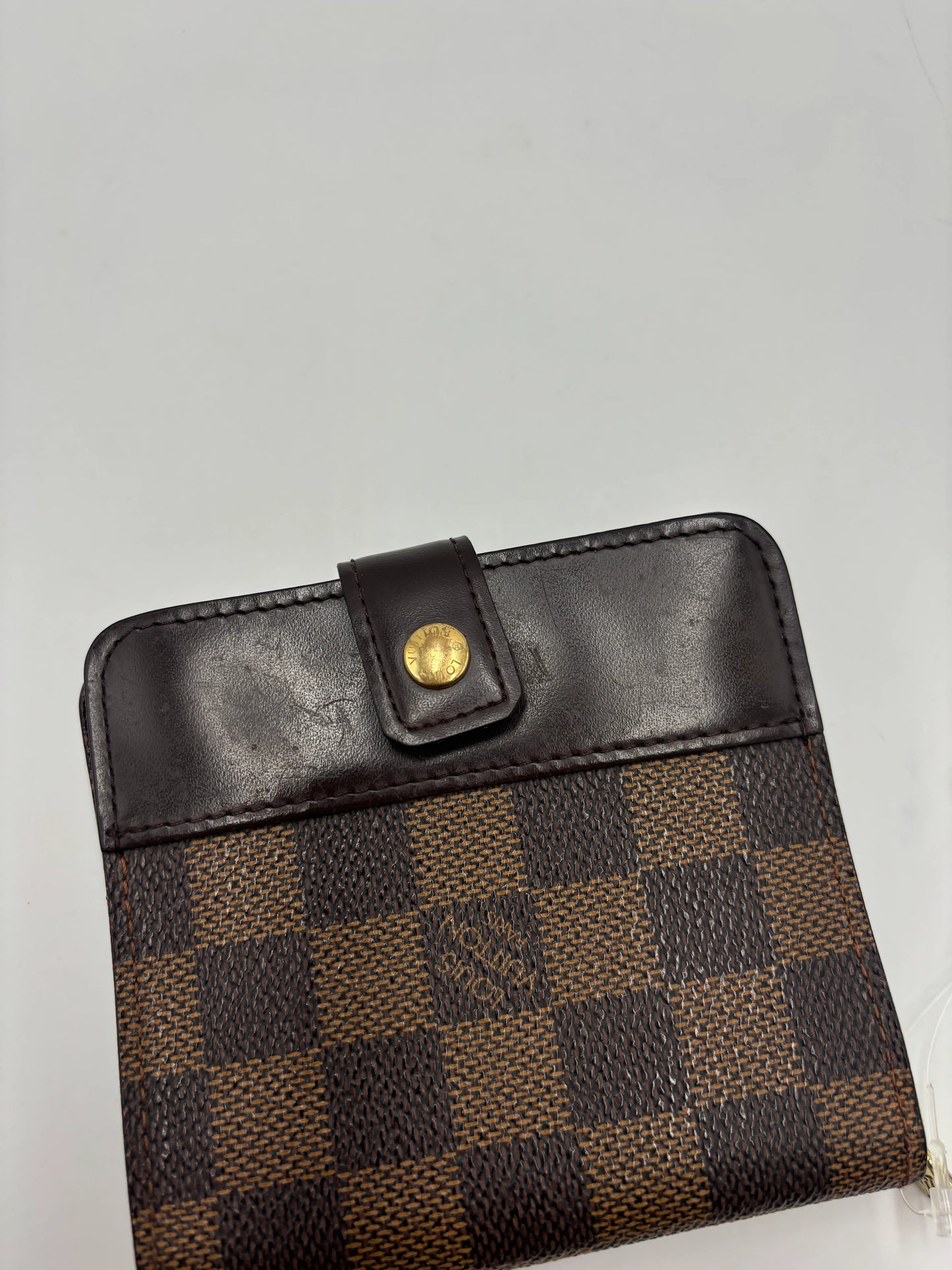 Louis Vuitton Compact Zippe Damier, Brown, Canvas, Wallet