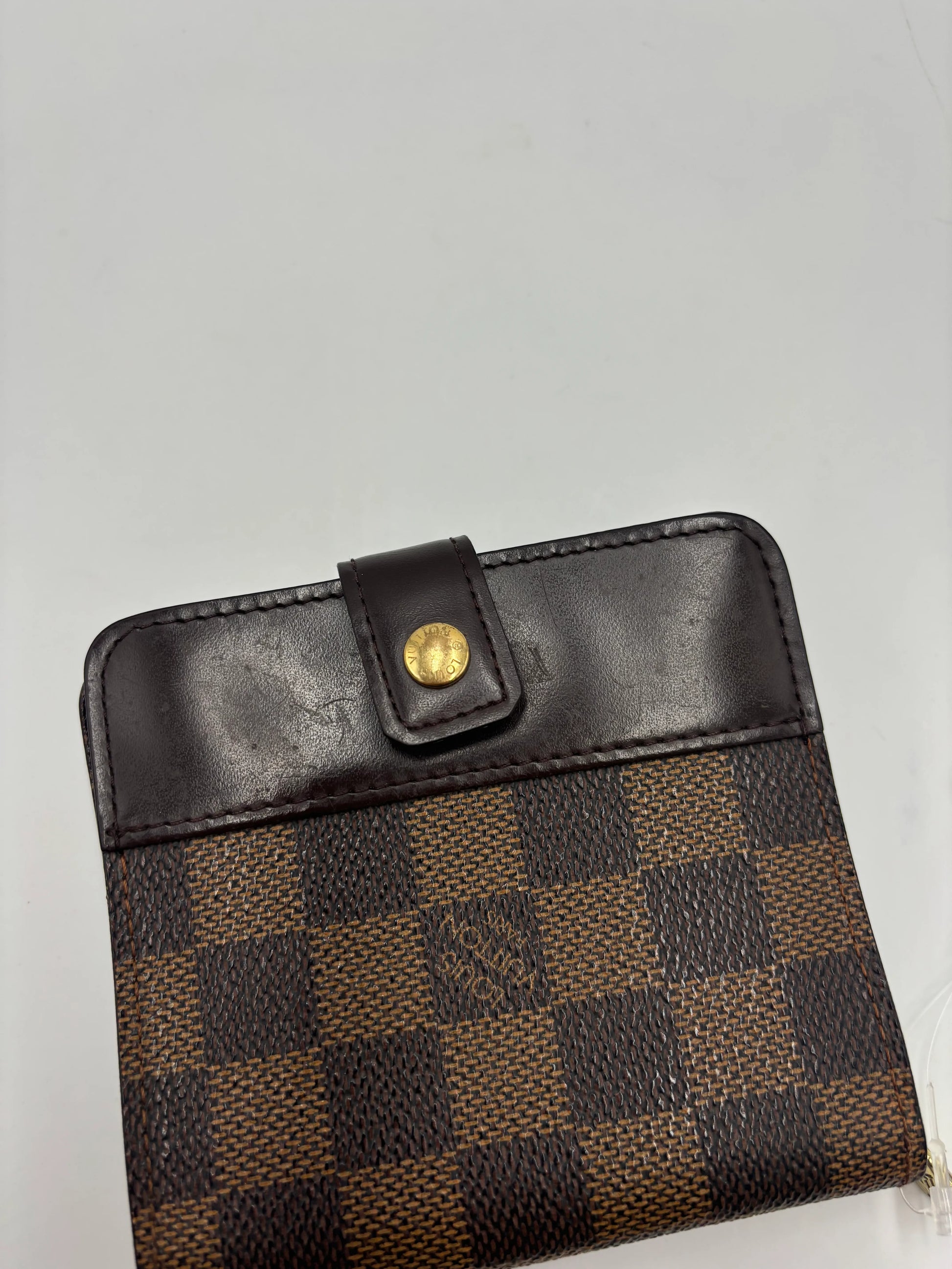 Louis Vuitton Compact Zippe Damier, Brown, Canvas, Wallet