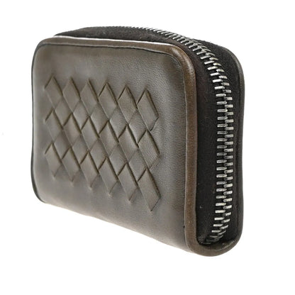 Bottega Veneta Zip Coin Purse Intrecciato Nappa, Brown, Leather, Wallet