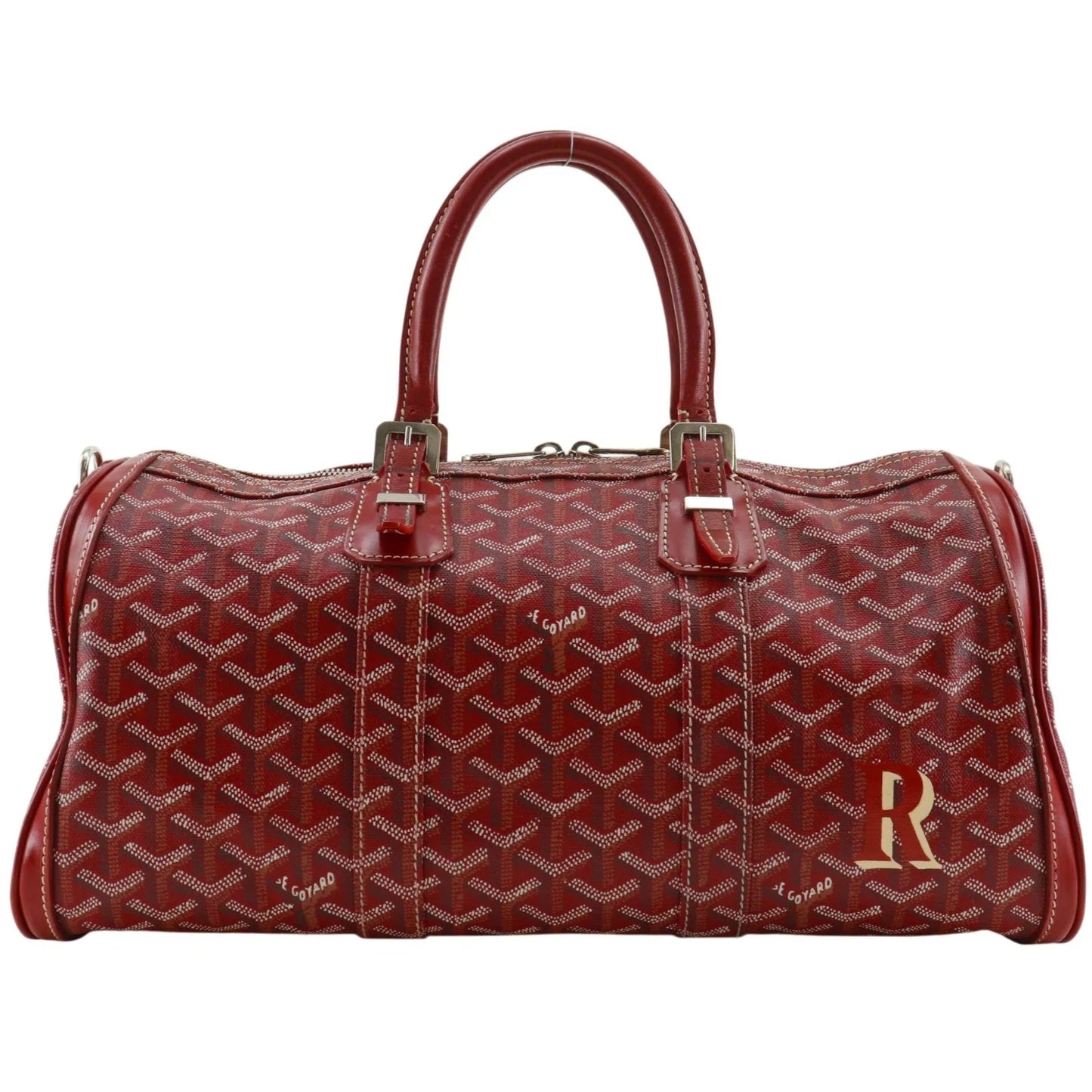 Goyard Boston Coated Canvas, Red, PVC, Handbag