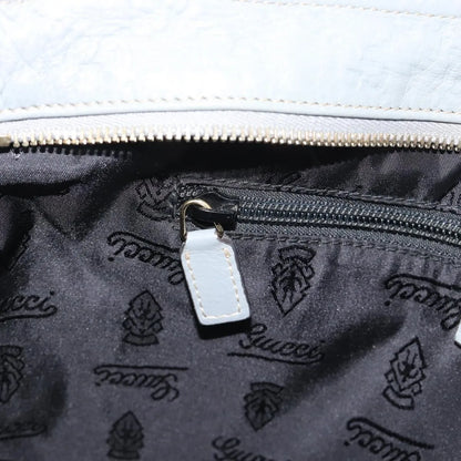 Gucci Zip Top Messenger Guccissima Leather, Gray, Canvas, Shoulder Bag