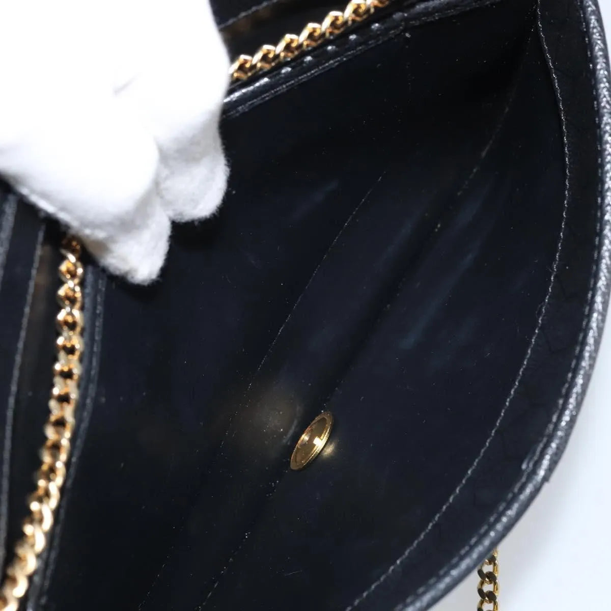 Christian Dior Vintage Honeycomb chain Canvas, Black, Canvas, Shoulder Bag