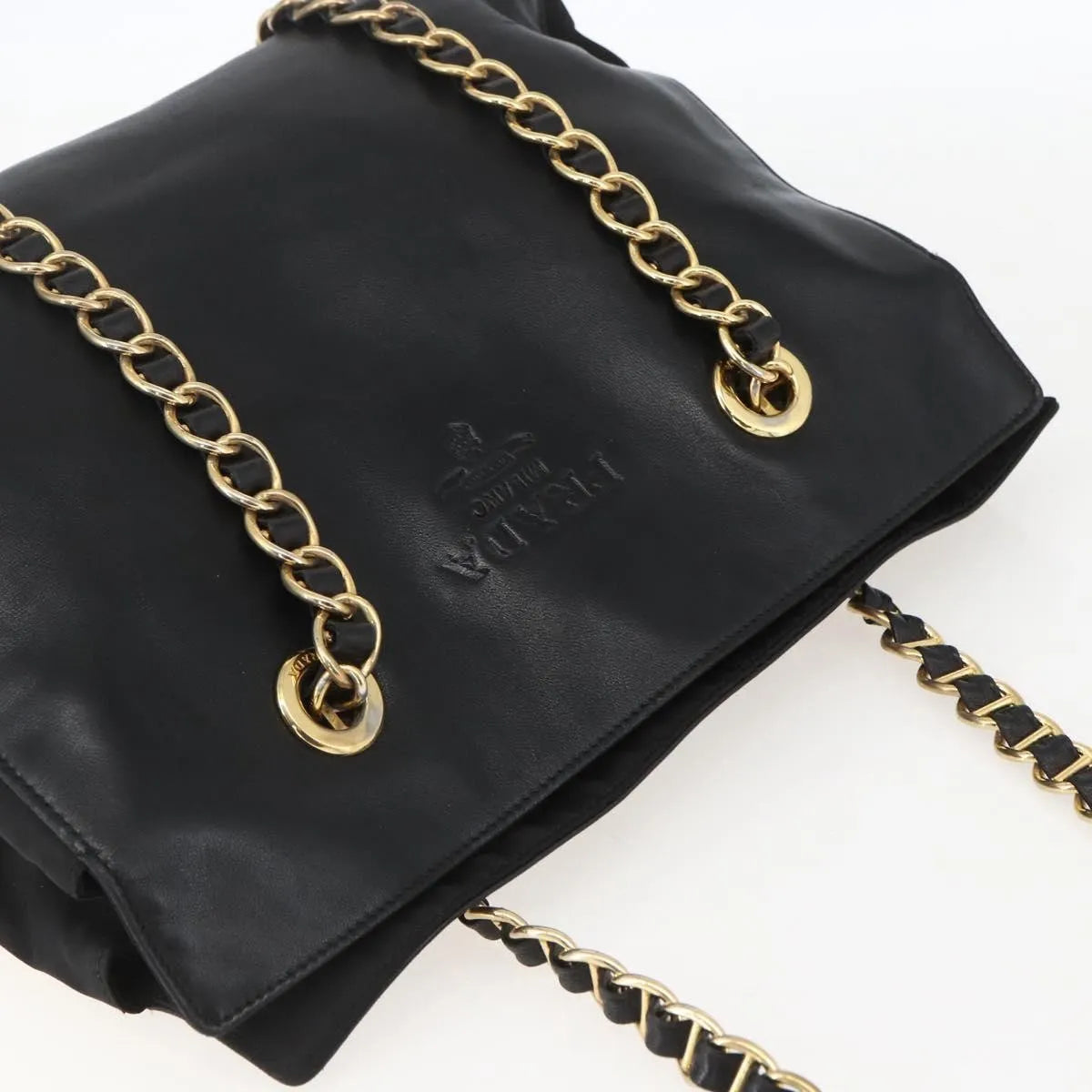 Prada Shoulder Leather, Black, Leather, Shoulder Bag
