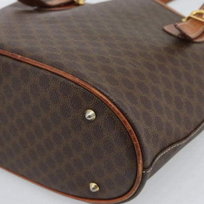 Celine Vintage Macadam Canvas and Leather, Brown, Canvas, Tote Bag