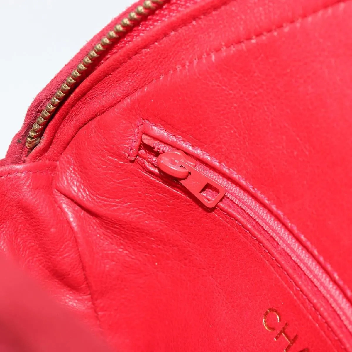 Chanel Vintage Diamond Tassel Quilted Suede, Red, Suede, Shoulder Bag