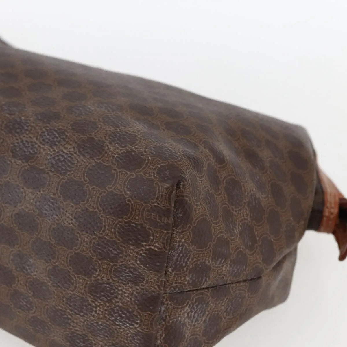 Celine Macadam Pochette Canvas, Brown, Canvas, Clutch