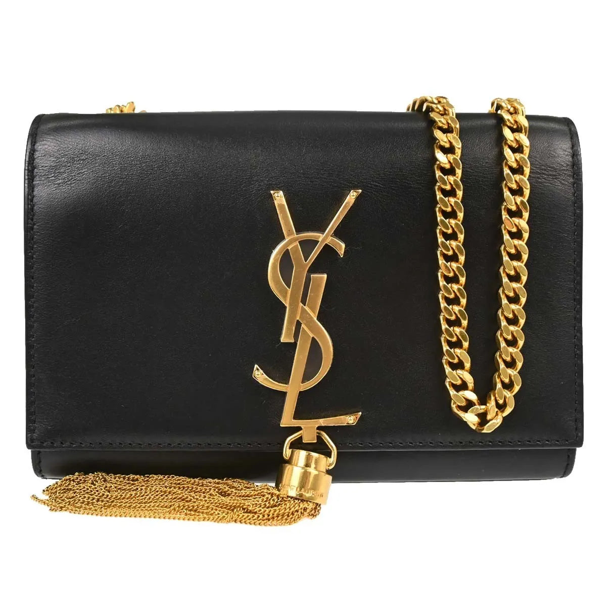 Saint Laurent Kate leather, Black, Leather, Shoulder Bag