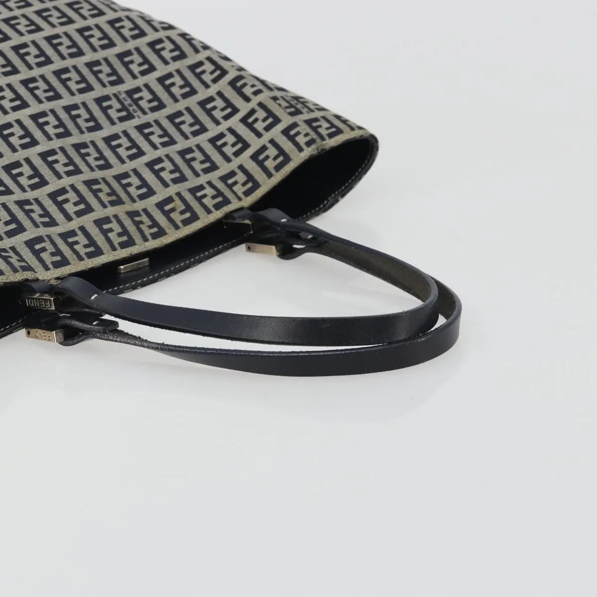 Fendi Vintage Tote Zucchino Canvas, Navy, Canvas, Tote Bag