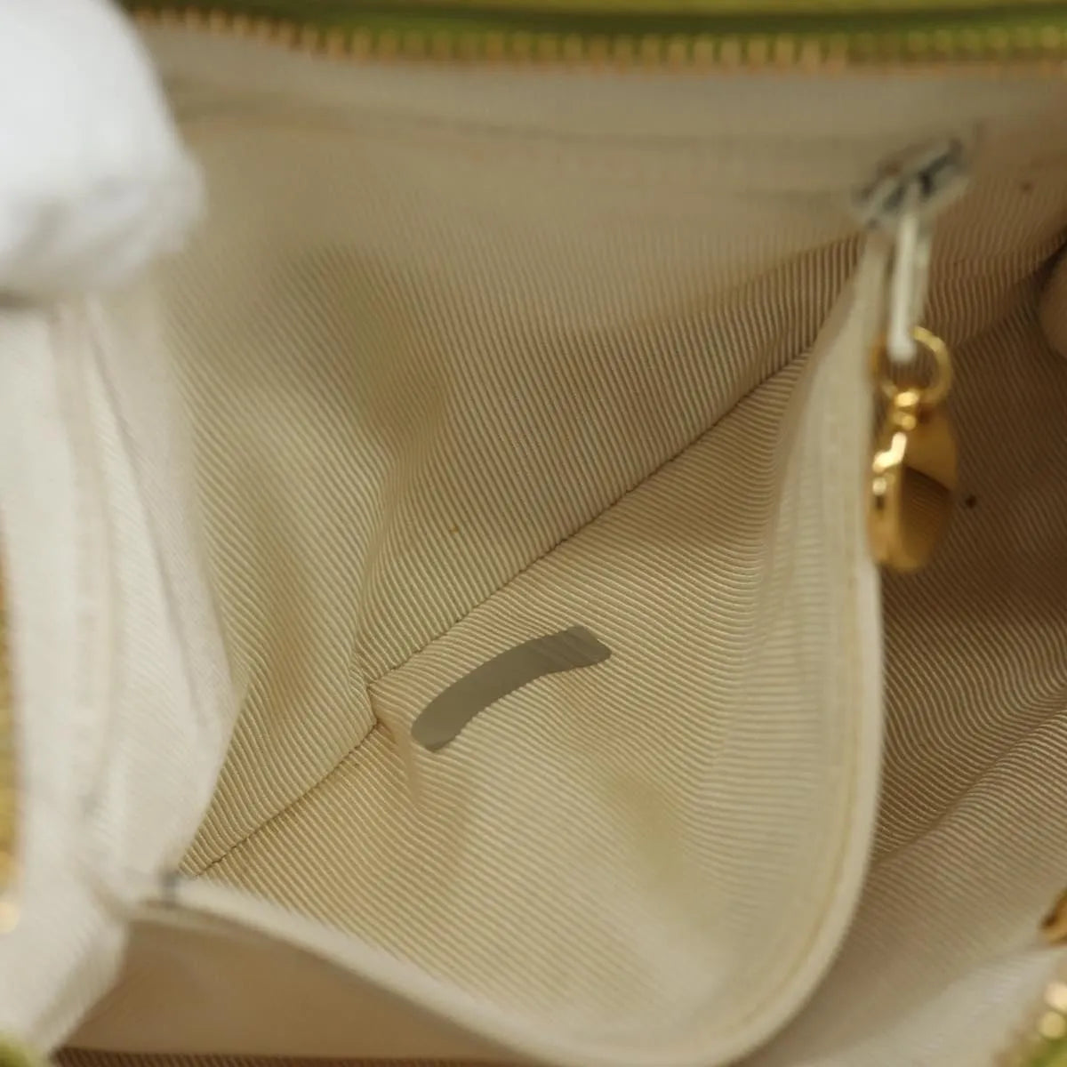 Chanel Vintage Zip Belt Quilted Caviar, Yellow, Leather, Shoulder Bag