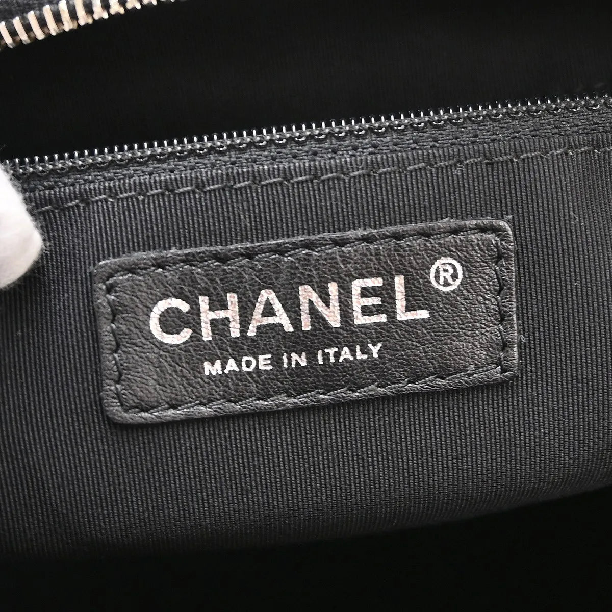 Chanel All Day Long Bowler Chevron Leather, Black, Leather, Tote Bag