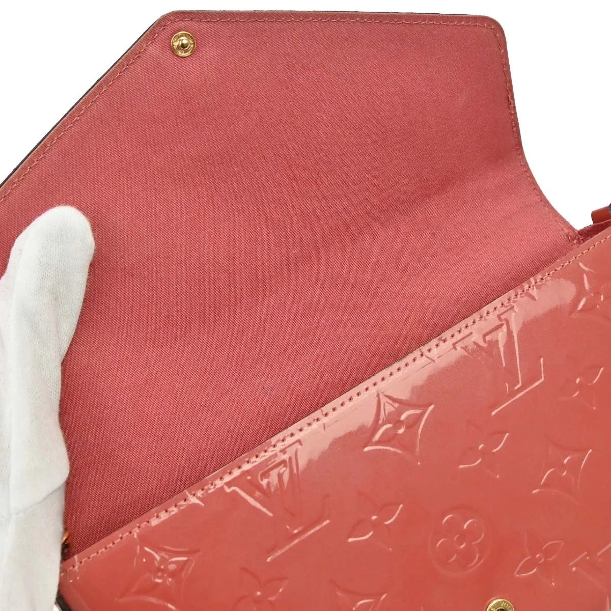 Louis Vuitton Felicie Pochette Limited Edition Valentine Dog Monogram Vernis, Pink, Patent Leather, Handbag