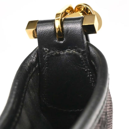 Gucci Vintage Jackie O Chain Hobo GG Canvas, Black, Canvas, Handbag