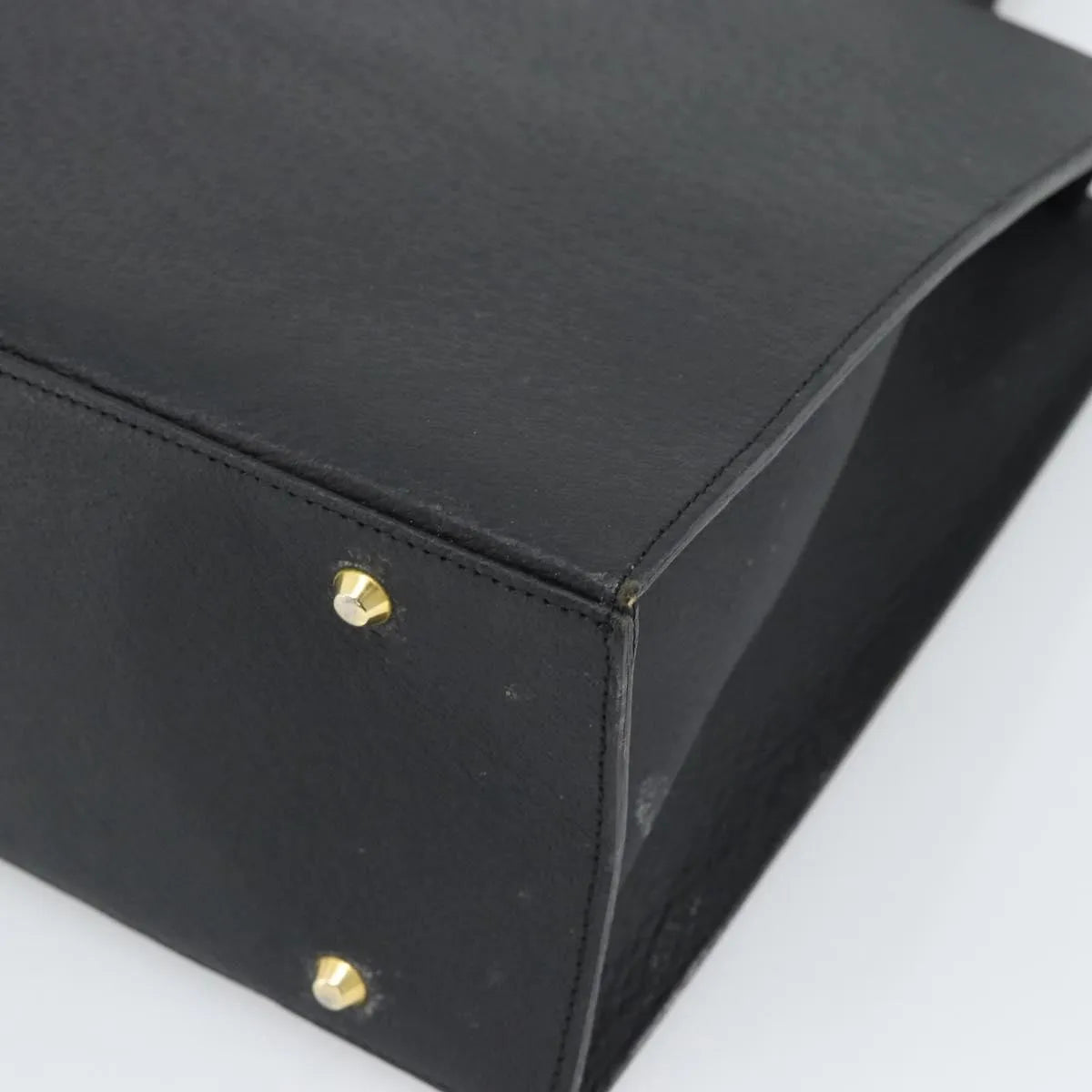 Saint Laurent Vintage Leather, Black, Leather, Tote Bag