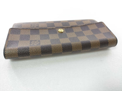 Louis Vuitton Long Damier, Brown, Canvas, Wallet