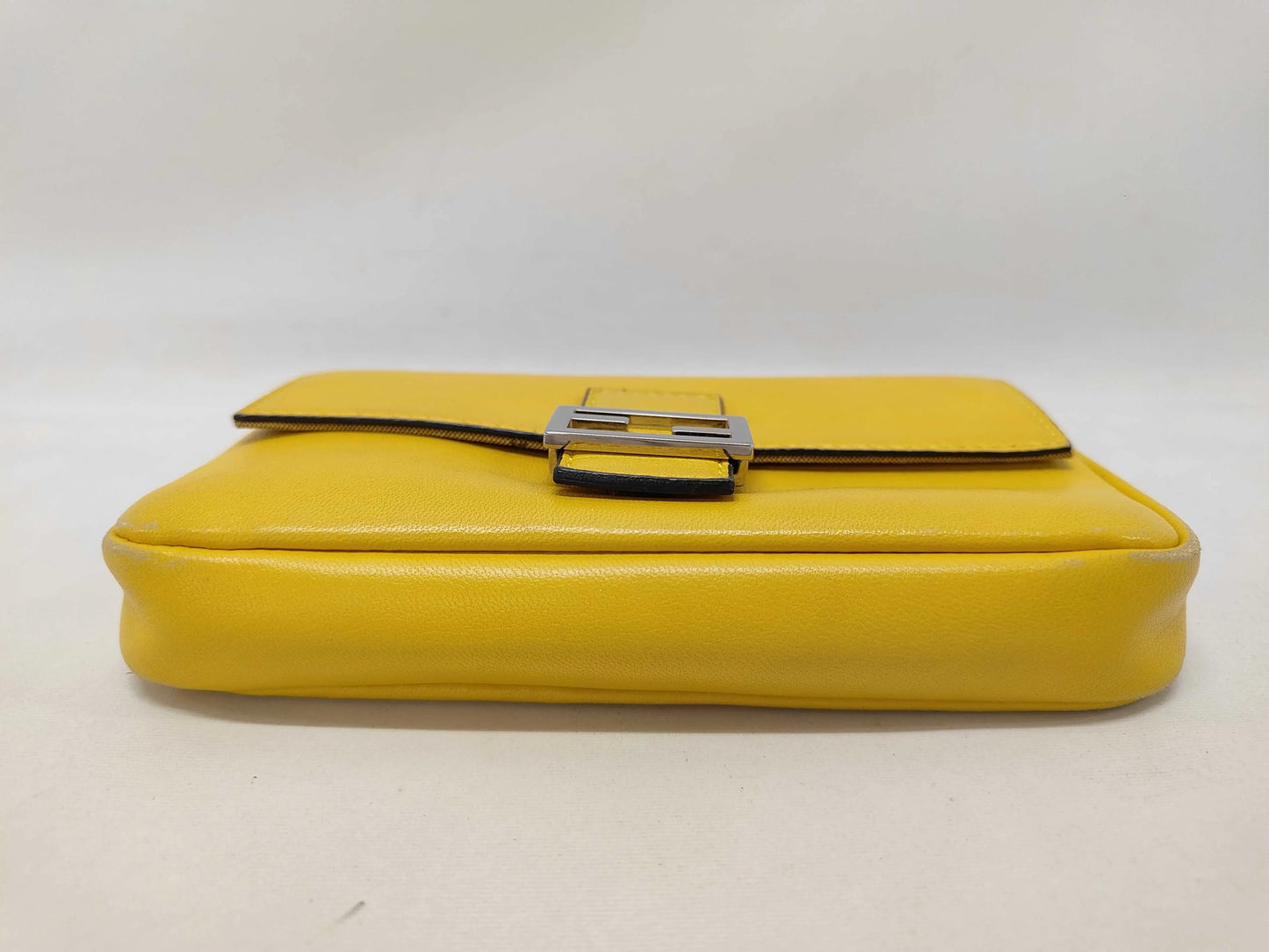 Fendi Baguette Leather, Yellow, Leather, Shoulder Bag