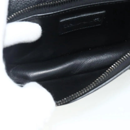 Christian Dior Saddle Pouch Belt Leather, Black, Leather, Clutch
