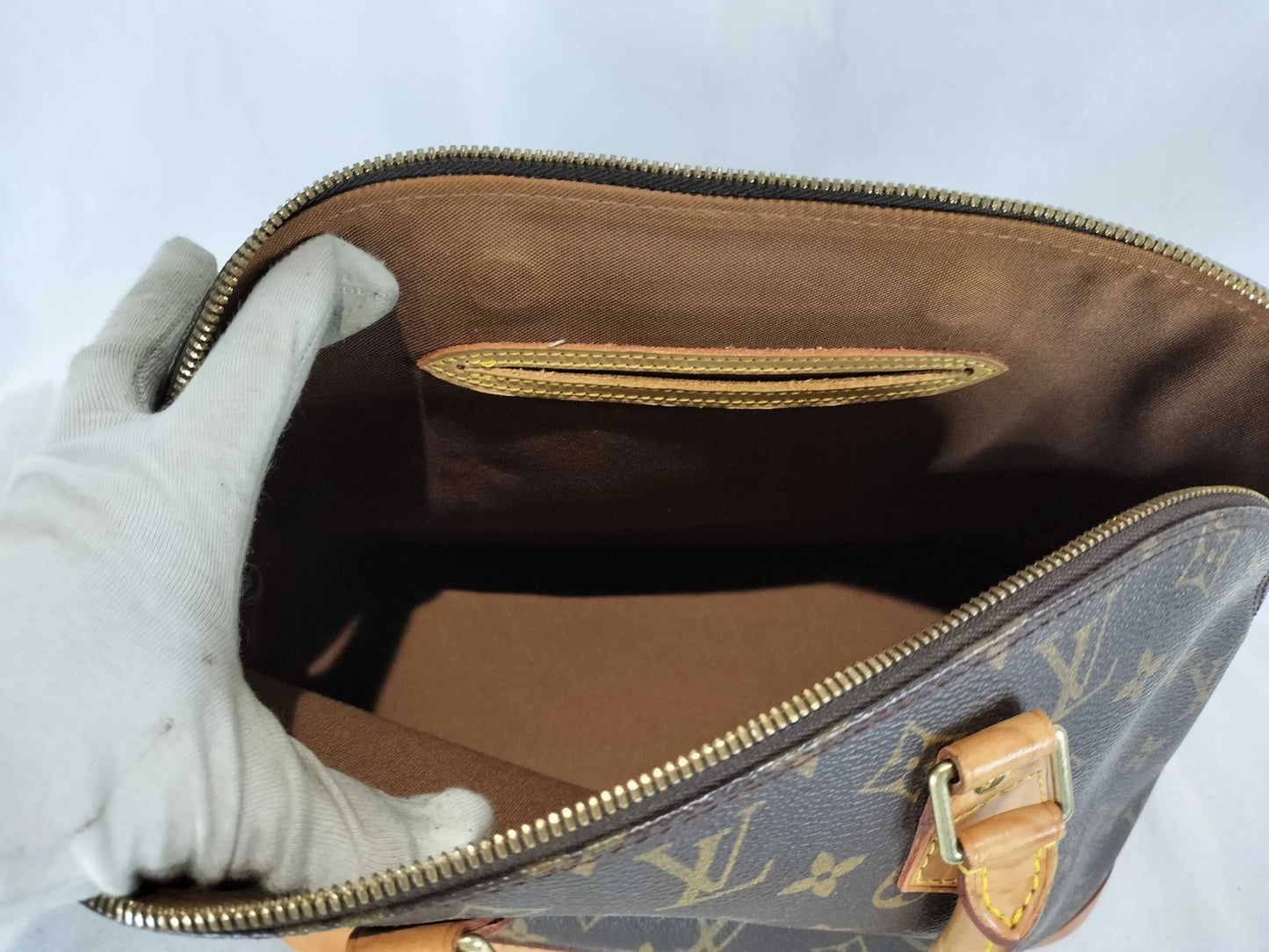 Louis Vuitton Alma Monogram Canvas, Brown, Canvas, Handbag
