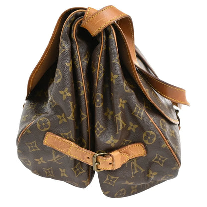 Louis Vuitton Saumur Monogram Canvas, Brown, Leather, Shoulder Bag