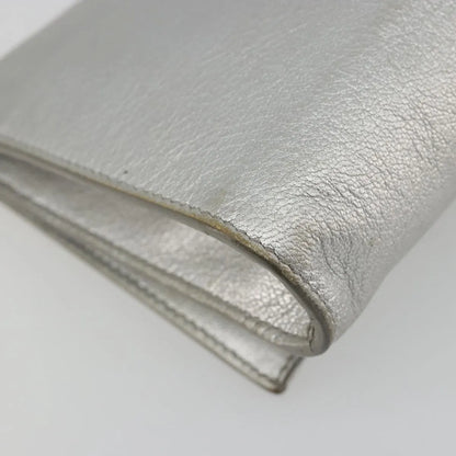 Salvatore Ferragamo Vara Chain Flap Leather, Silver, Leather, Shoulder Bag
