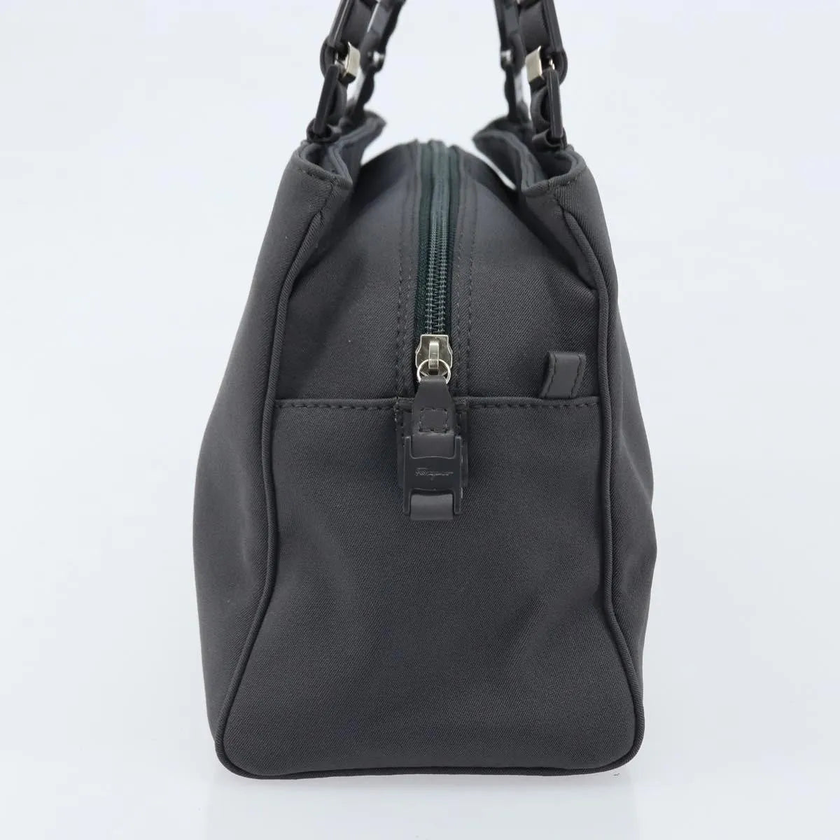 Salvatore Ferragamo Vala Canvas, Gray, Canvas, Handbag
