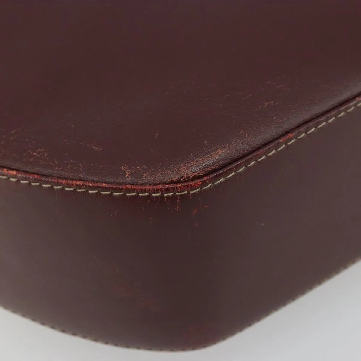 cartier Vintage must de Cartier Leather, Burgundy, Leather, Shoulder Bag