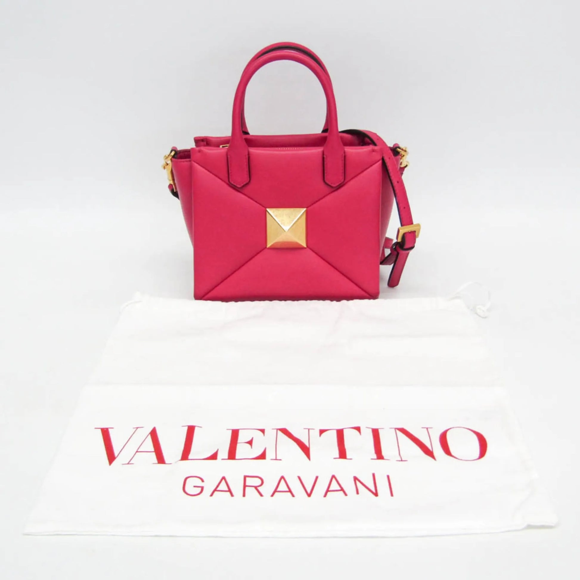 Valentino Garavani One Stud Top Handle Leather, Pink, Leather, Handbag