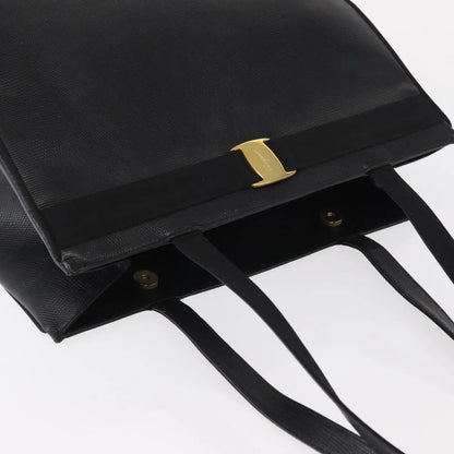 Salvatore Ferragamo Vintage Vara Bow Tote Lizard Embossed Leather, Black, Leather, Tote Bag