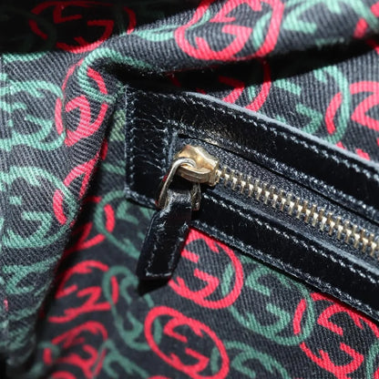 Gucci Britt Boston Duffle Leather, Black, Leather, Handbag