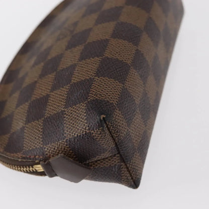 Louis Vuitton Cosmetic Damier, Brown, Canvas, Clutch