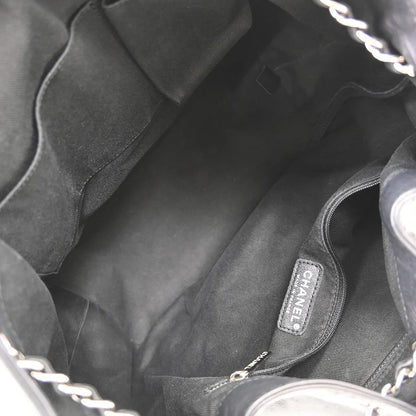 Chanel Vintage CC Drawstring Bucket Lambskin, Black, Leather, Shoulder Bag