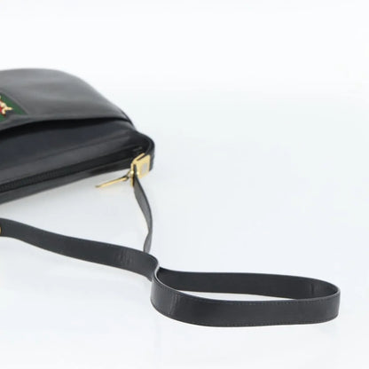 Gucci Vintage Horsebit Leather, Black, Leather, Shoulder Bag