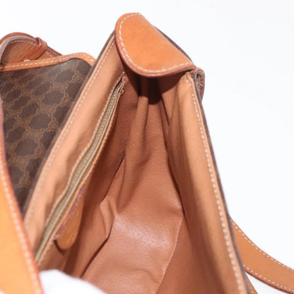 Celine Vintage Macadam Canvas, Brown, Canvas, Shoulder Bag