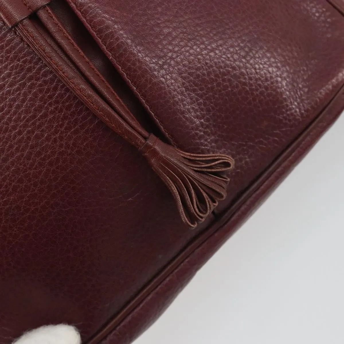 Cartier Tasseled Must de Cartier Leather, Burgundy, Leather, Shoulder Bag