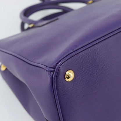 Prada Galleria Double Zip Tote Saffiano Leather, Purple, Leather, Handbag