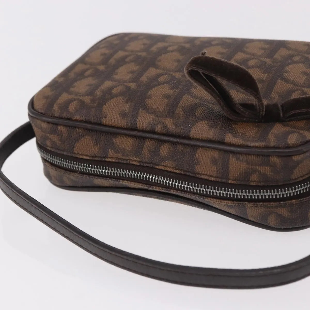 Christian Dior Vintage Trotter Diorissimo Canvas, Brown, Canvas, Clutch