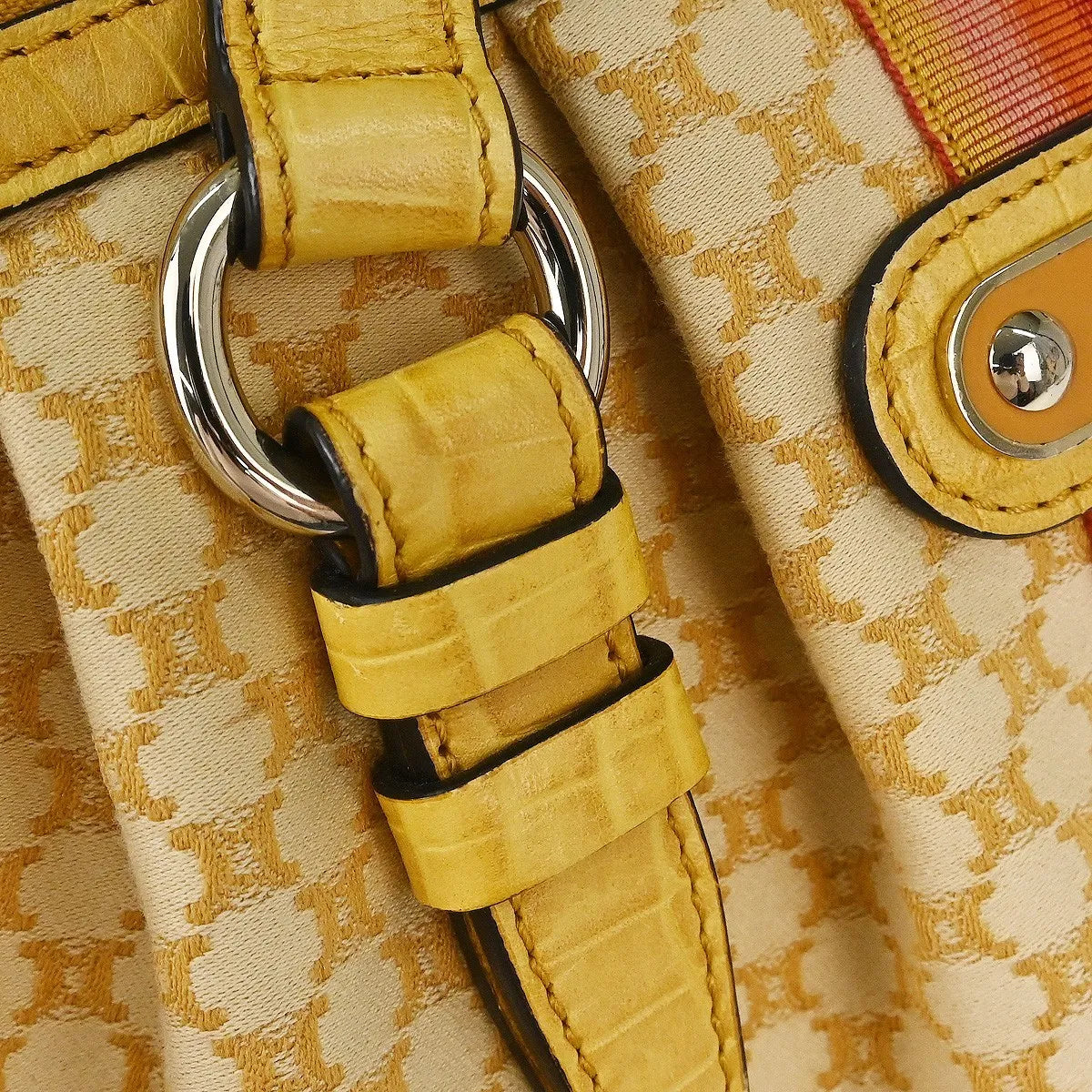 Celine Handbag Canvas, Yellow, Canvas, Handbag