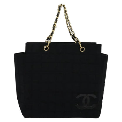 Chanel Chocolate Bar CC Tote Cotton, Black, Cotton, Tote Bag