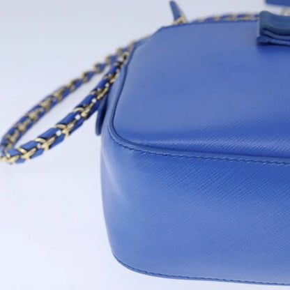 Salvatore Ferragamo Vala Leather, Blue, Leather, Shoulder Bag