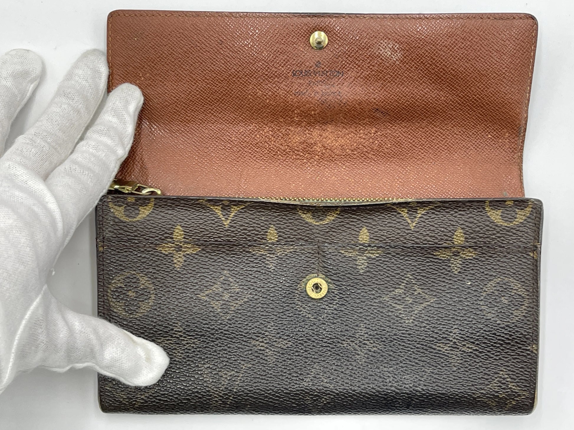 Louis Vuitton Emilie Monogram Canvas, Brown, Canvas, Wallet