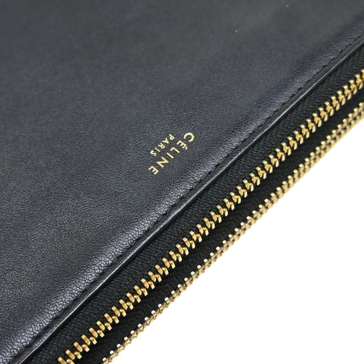 Celine Trio Leather, Black, Leather, Shoulder Bag