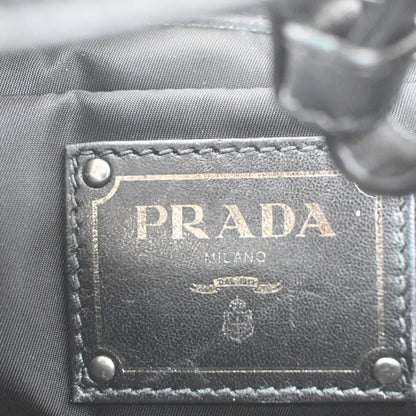Prada Convertible Double Tote Tessuto, Black, Nylon, Handbag