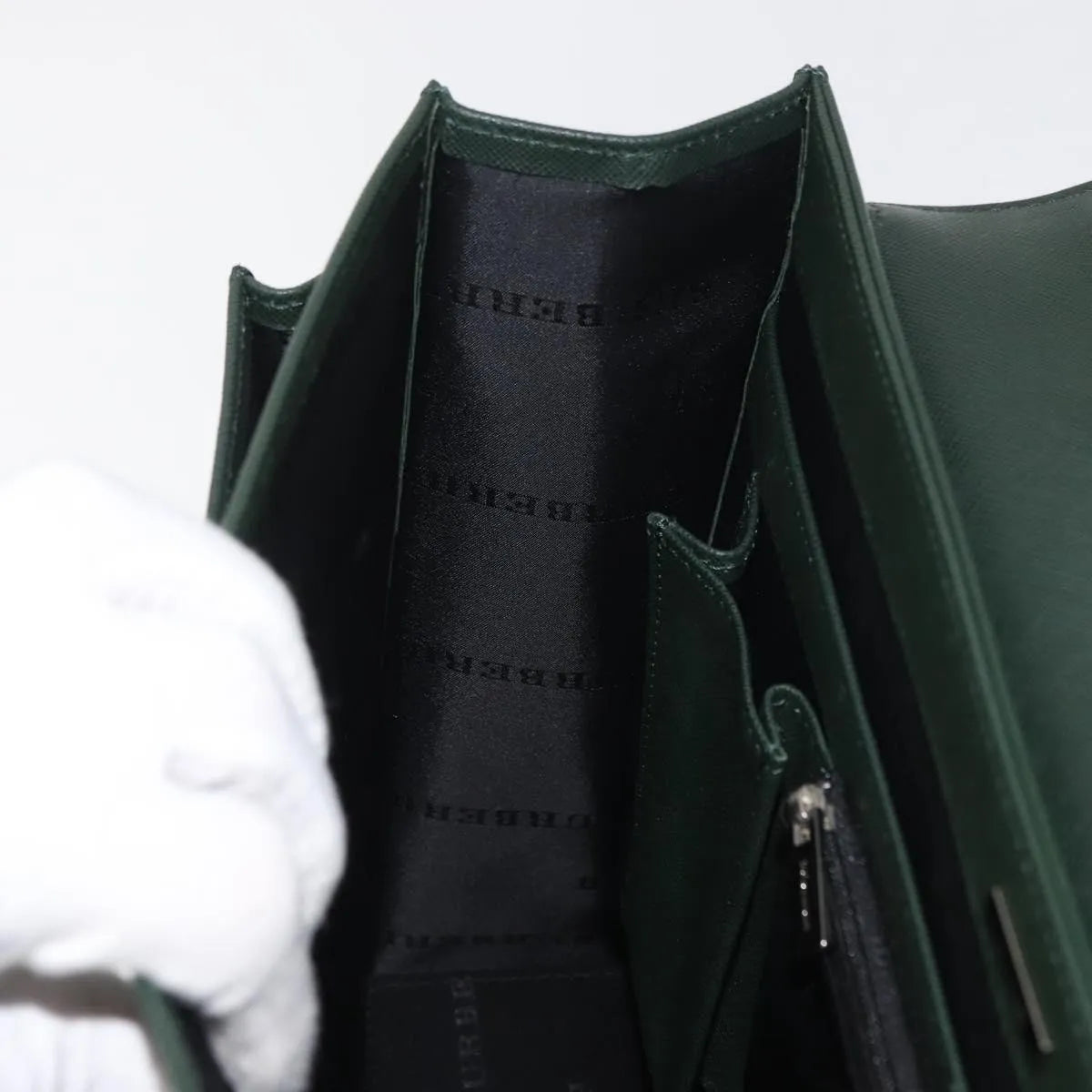 Burberry Briefcase Leather, Green, Leather, Briefcase