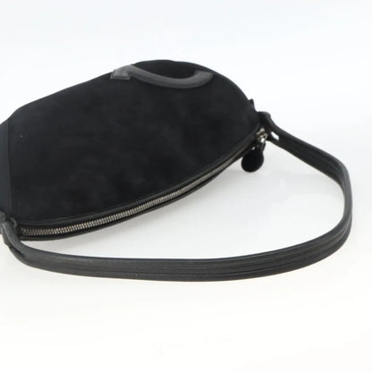 Salvatore Ferragamo Gancini Suede, Black, Suede, Shoulder Bag