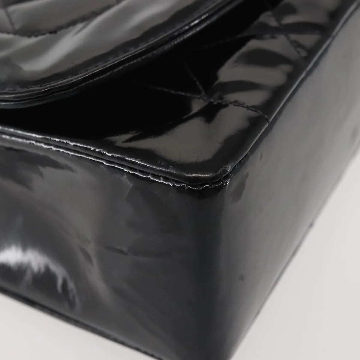 Chanel Vintage Diana Flap Quilted Patent, Black, Patent Leather, Shoulder Bag