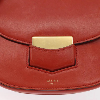 Celine Trotteur Messenger Calfskin, Orange, Leather, Shoulder Bag