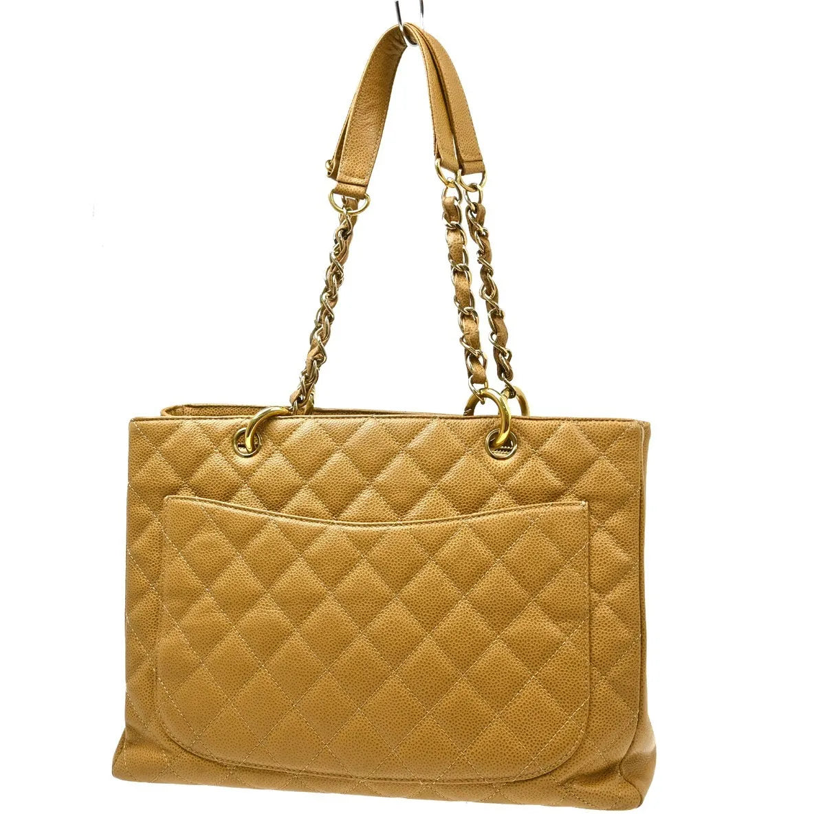 Chanel Grand Shopping Tote Quilted Caviar, Beige, Calfskin, Tote Bag