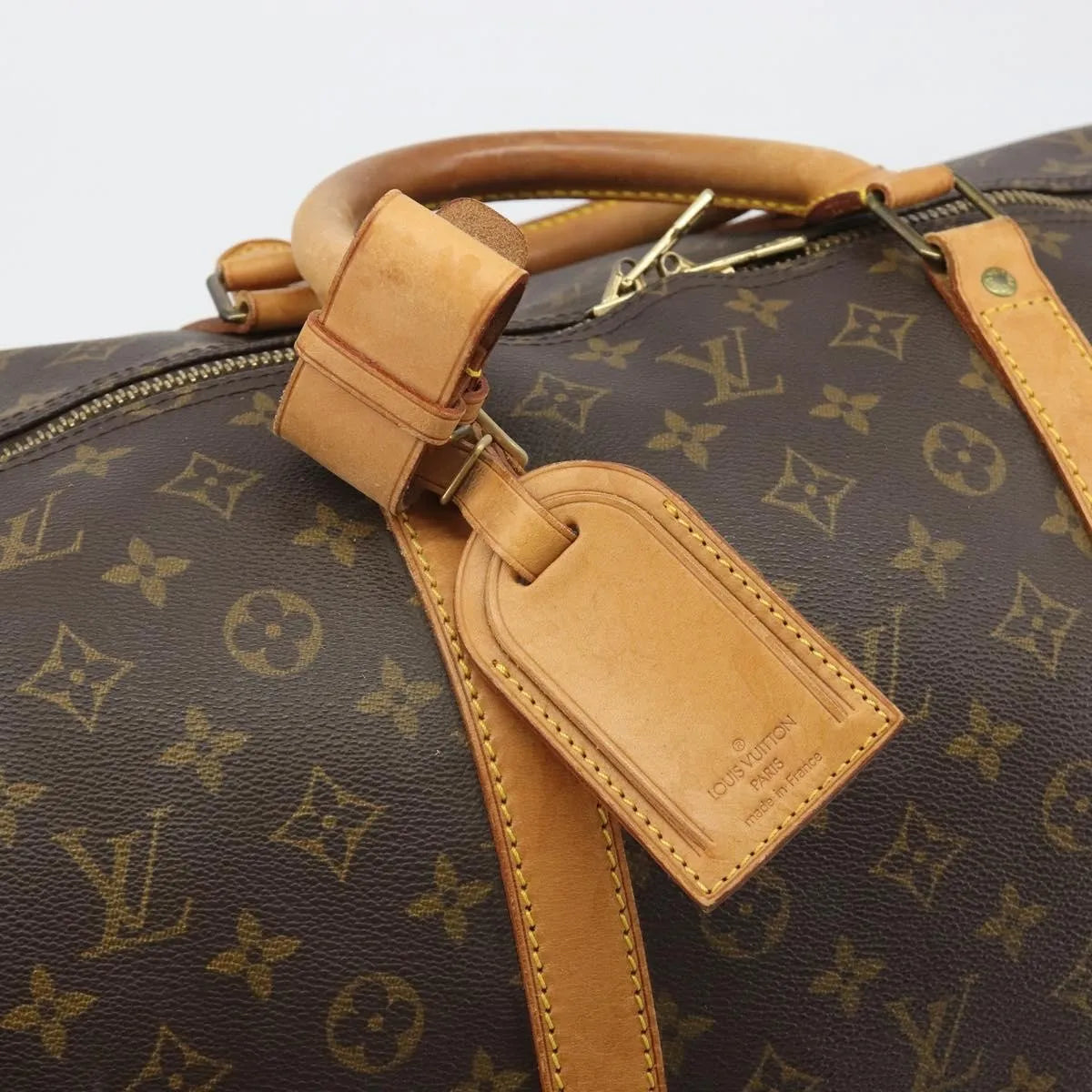 Louis Vuitton Keepall Bandoulière Monogram, Brown, Canvas, Travel Bag