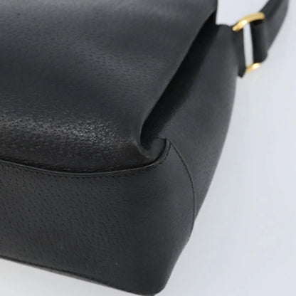 Gucci Vintage Convertible Bamboo Box Leather, Black, Leather, Handbag