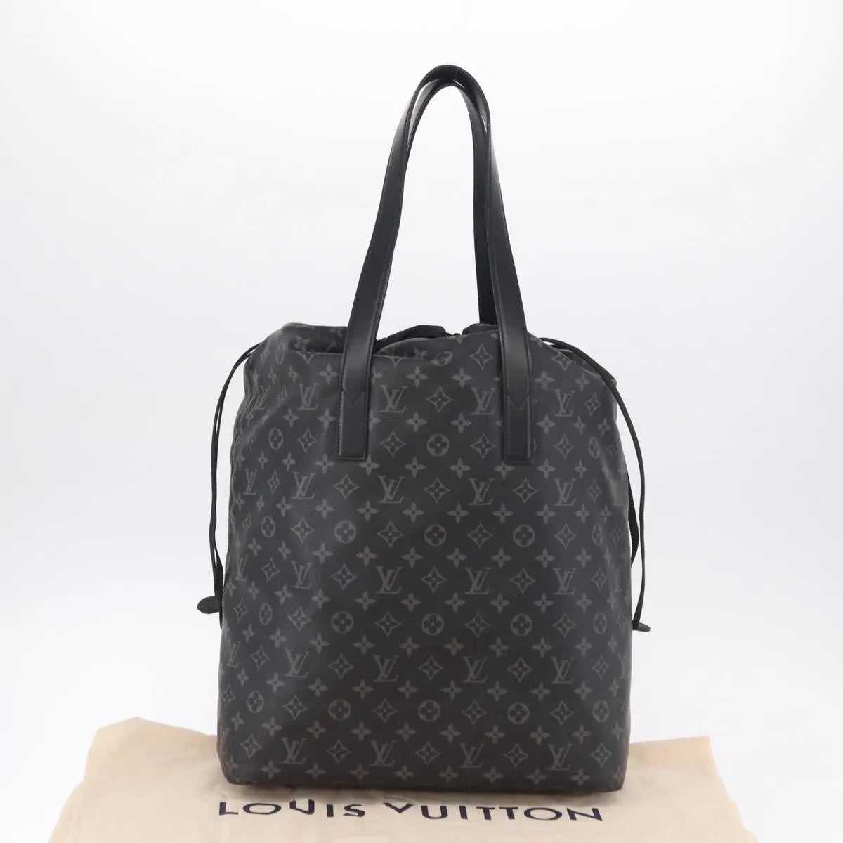 Louis Vuitton Cabas Light Drawstring Monogram Eclipse Canvas, Black, Canvas, Tote Bag